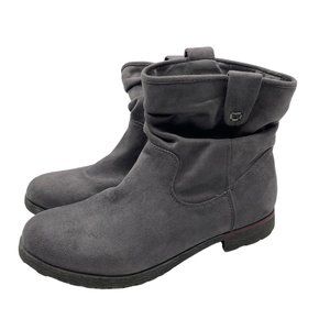 Nine West Stacey slouch ankle booties‎ size 9.5M Grey vegan Micro suede uppers